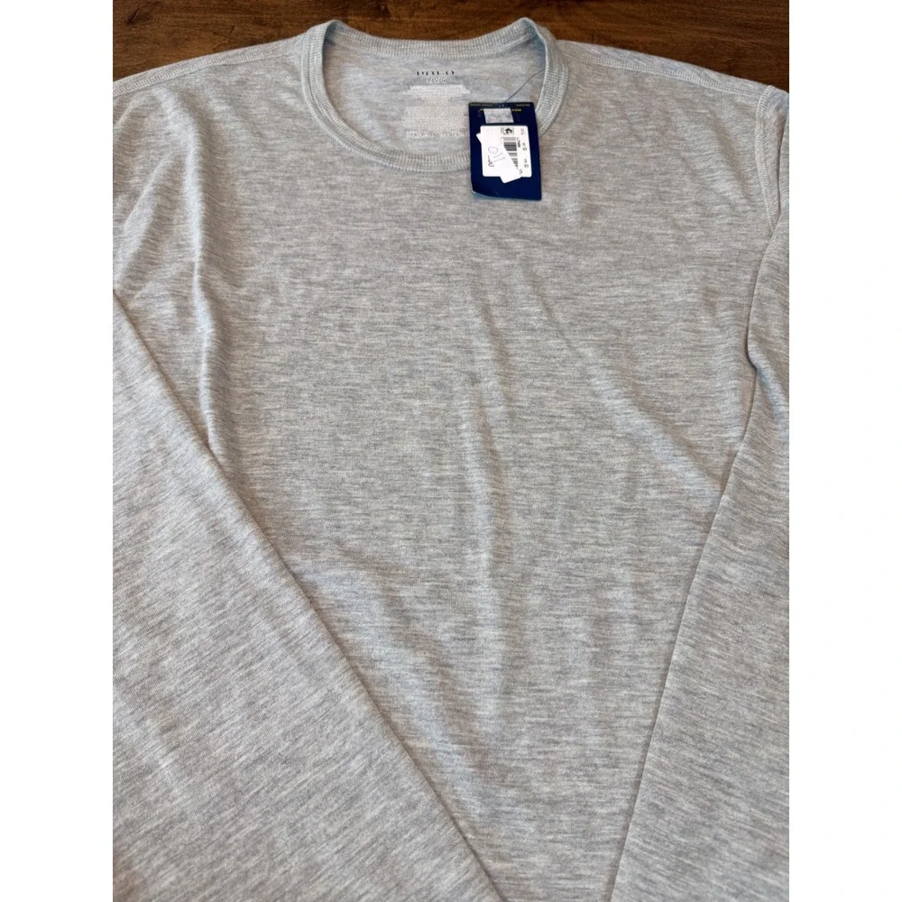 Polo Ralph Lauren Mens Long Sleeve Performance T-Shirt Gray cotton  Large NWT